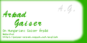 arpad gaiser business card
